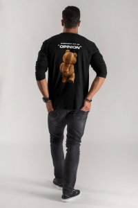 Long Sleeve T-shirt in Black Color with Everyones Got An Opinion Print