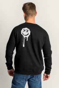 Sweatshirt in Black Color with Slime Smiley Print