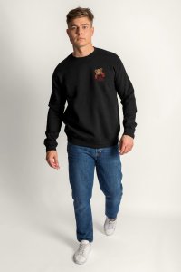 Sweatshirt in Black Color with Boxer Teddy Print