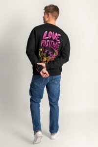 Sweatshirt in Black Color with Love Positive Print
