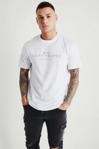 T-Shirt in White color with Saint Tropez Riviera Print
