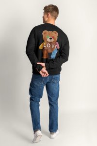 Sweatshirt in Black Color with Lovely Teddy Print