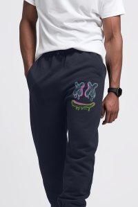Jogger in Blue color with Neon Trip stamp
