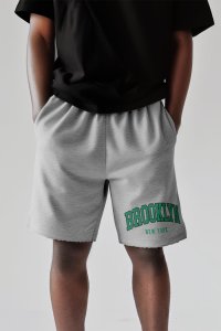 Shorts in Grey color with Brooklyn New York stamp