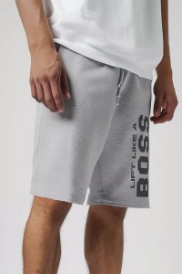 Shorts in Grey color with Lift Like A Big Boss stamp