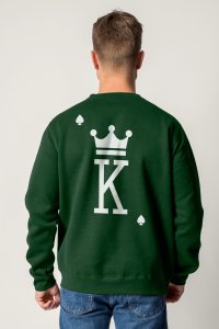 Sweatshirt in Green Color with King Print