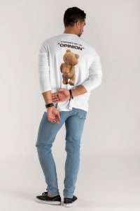 Long Sleeve T-shirt in White Color with Everyones Got An Opinion Print