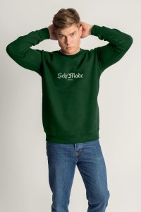 Sweatshirt in Green Color with Self Made Man Print