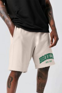 Shorts in Ecru color with Brooklyn New York stamp