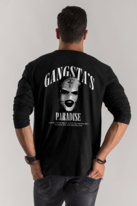 Long Sleeve T-shirt in Black Color with Gangstas Paradise Print