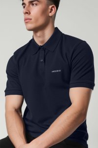 Polo Shirt Slim Fit in Blue Color with Hedrix Logo stamp