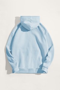 Hoodie in Sky Blue Color with Teddys Opinion Print