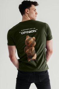 T-Shirt in Khaki color with Teddys Opinion Print