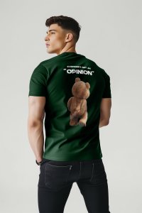 T-Shirt in Green color with Teddys Opinion Print