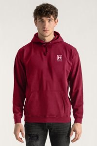 Hoodie in Bordeaux Color with Hedrix Athletic Dept Print