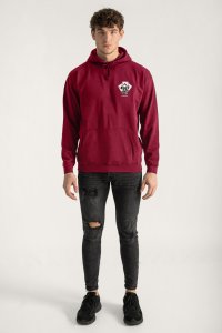 Hoodie in Bordeaux Color with No Guts No Glory Print