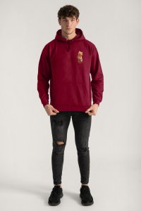 Hoodie in Bordeaux Color with Everyones Got An Opinion Print