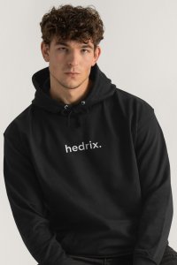 Hoodie in Black Color with Lowercase Hedrix Print