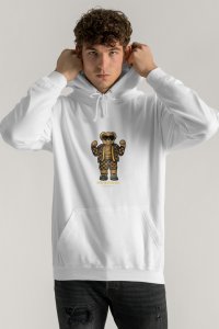 Hoodie in White Color with Rich Flex Teddy Print