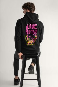 Hoodie in Black Color with Love Positive Print