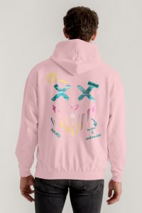 Hoodie in Pink Color with Rebel Smiley Print