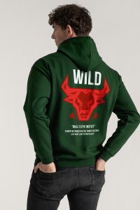 Hoodie in Green Color with Bulls Eye Print