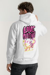 Hoodie in White Color with Love Positive Print