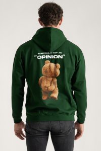 Hoodie in Green Color with Everyones Got An Opinion Print