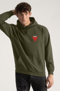 Hoodie in Khaki Color with Bulls Eye Print