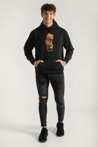 Hoodie in Black Color with Teddys Opinion Print
