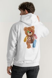Hoodie in White Color with Lovely Teddy Print