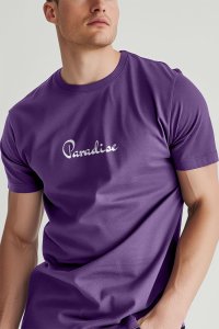 T-Shirt in Purple color with Your Own Paradise Print