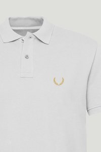 Polo Shirt Slim Fit in White Color with Royal stamp