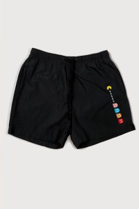 Swimming Shorts in Black Color with Retro Gaming Print