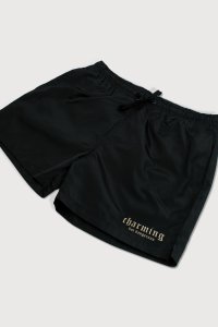 Swimming Shorts in Black Color with Charming But Dangerous Print