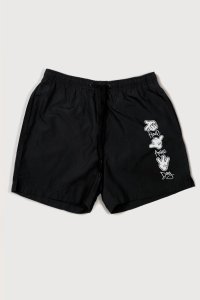 Swimming Shorts in Black Color with Have A Nice Day Print