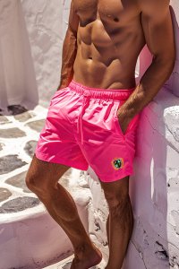 Swimming Shorts in Pink Color with Rich Boys Club Print