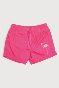 Swimming Shorts in Pink Color with Mad Flamingo Print
