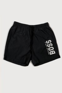 Swimming Shorts in Black Color with Chillin Like A Boss Print