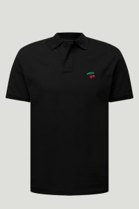 Polo Shirt Slim Fit in Black Color with Cherry stamp
