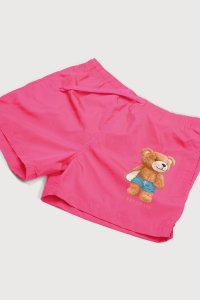 Swimming Shorts in Pink Color with Cest La Vie Teddy Print