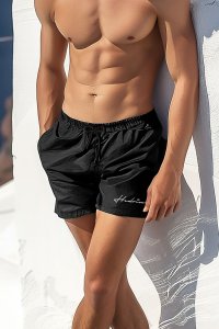 Swimming Shorts in Black Color with Hedrix Calligraphy Print
