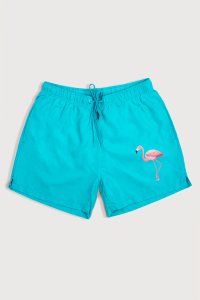 Swimming Shorts in Veraman Color with Mad Flamingo Print
