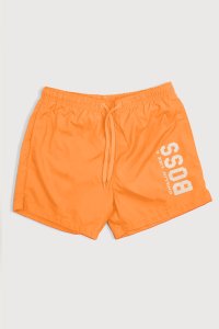 Swimming Shorts in Orange Color with Chillin Like A Boss Print
