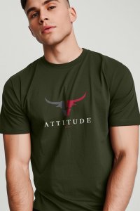 T-Shirt in Khaki color with Goat Attitude Print