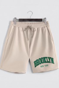 Shorts in Ecru color with Brooklyn New York stamp