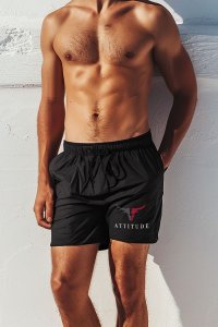 Swimming Shorts in Black Color with Goat Attitude Print