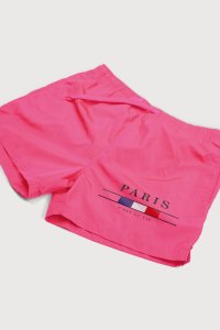 Swimming Shorts in Pink Color with Paris La Vie Print