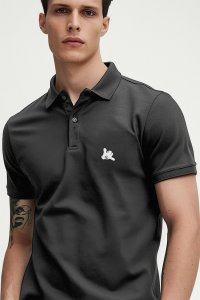 Polo Shirt Slim Fit in Iron Grey Color with Be Crazy stamp