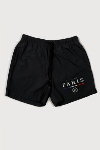 Swimming Shorts in Black Color with Paris Crowned Print